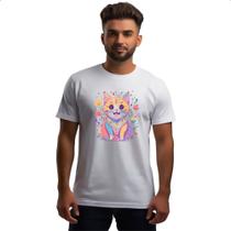 Camiseta Unissex Desenho gato feliz