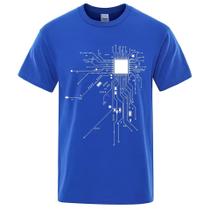 Camiseta Unissex Diagrama de circuito Processador Nerd Geek algodão fio 30.01 camisa blusa
