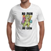 Camiseta Unissex Dinossauro No Pain No Gain