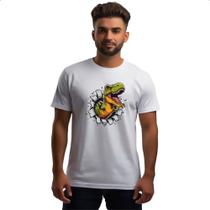 Camiseta Unissex Dinossauro T-Rex rasgando a camisa