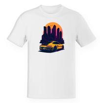 Camiseta Unissex Divertida Porsche Amarelo Sunset