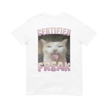 Camiseta Unissex Engraçada Com Estampa De Gato, Manga Curta, Tamanho Grande S-3XL, Moda Opium Merch