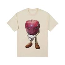 Camiseta Unissex Engraçada Com Meme De Rosto De Maçã, Alta Qualidade, Estilo Retrô Casual, Manga