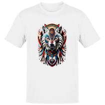 Camiseta Unissex Espirito lobo tribal americano