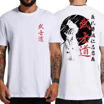 Camiseta Unissex Espirito Samurai Japonês Streetwear Anime algodão fio 30.01 camisa blusa