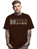 Camiseta unissex estampada Boston 03 Owversize 100% Algodão Malha 30.1 Camiseta masculina e Feminina