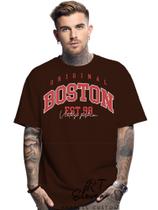 Camiseta unissex estampada Boston01 Owversize 100% Algodão Malha 30.1 Camiseta masculina e Feminina