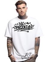 Camiseta unissex estampada Brooklyn 01 100% Algodão Malha 30.1 Camiseta masculina e Feminina