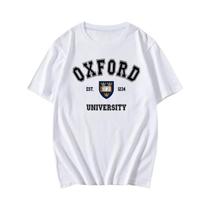 Camiseta Unissex Estampada Da Universidade De Oxford, Verão, Manga Curta, Gola Redonda, Uniforme