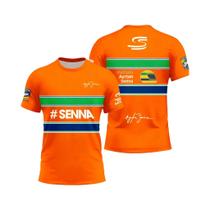 Camiseta Unissex Estampada Em 3D Ayrton Senna No.12 Carro De Corrida Verão Esportiva Casual