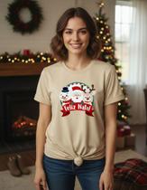 Camiseta Unissex Estampada Feliz Natal em Algodão Leve e Confortável