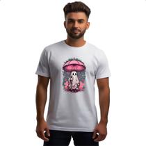 Camiseta Unissex Fantasma chuva de rosas