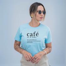 Camiseta Unissex Feminino Masculino Estamp Café Dicionário Leitura Livro
