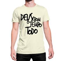 Camiseta Unissex Frase Deus é Bom o Tempo Todo Fé Camisa Personalizada Algodão Leve e Fresca