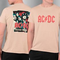 Camiseta Unissex Frente Verso Banda AC DC Highway to Hell 100% Algodão Premium