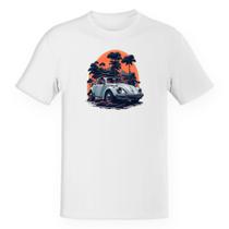 Camiseta Unissex Fusca Branco Sunset Camiseta Unissex Fusca Branco Sunset
