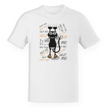 Camiseta Unissex Gato Cat Help Socorro