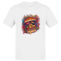 Camiseta Unissex Hambuger exagerado splash