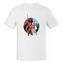 Camiseta Unissex He-man e Lion espadas do poder