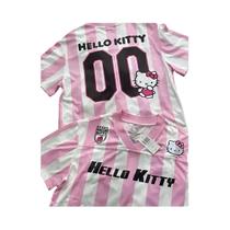 Camiseta Unissex Hello Kitty Com Decote Em V, Moda Cartoon, Roupas Esportivas Soltas E Leves Para O