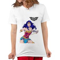 Camiseta Unissex Infantil e Adulto Mulher Maravilha DC HQ