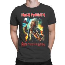 Camiseta Unissex Iron Maiden Run For You Lives