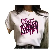 Camiseta Unissex Jinx Arcane Monkey Anime Cosplay Estilo Grunge Estética Manga Curta Estampa De