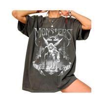 Camiseta Unissex Lady Gaga Monsters Never Die Com Estampa Gráfica De Manga Curta Para Homens E Camiseta Unissex Lady Gaga Monsters Never Die Com Estampa Gráfica De Manga Curta Para Homens E