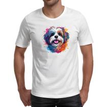 Camiseta Unissex Lhasa apso Watercolor Arte Camiseta Unissex Lhasa apso Watercolor Arte