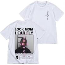Camiseta Unissex Look mom i can fly travis scott Streetwear Anime algodão fio 30.01 blusa