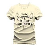 Camiseta Unissex Mácia Confortável Estampada Music Vida Coutry