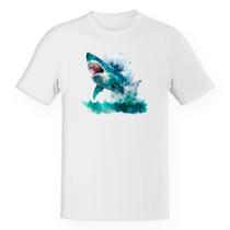 Camiseta Unissex Megalodonte aquarela 1