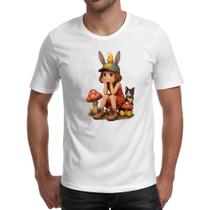 Camiseta Unissex Menina Cute Cogumelos Camiseta Unissex Menina Cute Cogumelos
