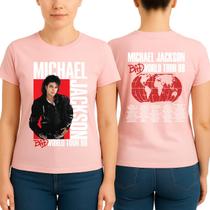 Camiseta Unissex Michael Jackson Estampa Exclusiva Bad World Tour 88 Retrô Vintage