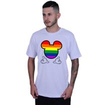 Camiseta Unissex Mickey Colorido LGBT