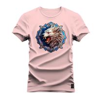 Camiseta Unissex Moda Streetweat Confortável Algodão Lobo Místico