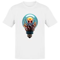 Camiseta Unissex Octopus na lampada