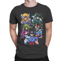 Camiseta Unissex Os Cavaleiros do Zodíaco Guerreiros de Bronze Camiseta Unissex Os Cavaleiros do Zodíaco Guerreiros de Bronze