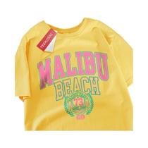 Camiseta Unissex Oversize De Algodão Com Gola Redonda, Estampa Simples De Letras, Moda Casual