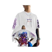 Camiseta Unissex Oversize De Algodão Gengar Pokémon, Tendência De Moda De Verão
