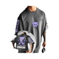 Camiseta Unissex Oversize De Algodão Gengar Pokémon, Tendência De Moda De Verão