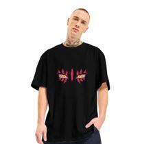 Camiseta Unissex Oversized Akaza Demon Slayer Anime Streetwear