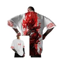 Camiseta Unissex Oversized De Algodão Dragon Ball Anime Manga Curta Casual Streetwear Y2K Verão