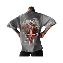 Camiseta Unissex Oversized De Anime Oficial Luffy Zoro Em Algodão Macio E Respirável