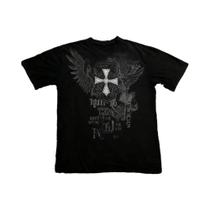 Camiseta Unissex Oversized Estilo Gótico Com Estampa Y2K, Gola Redonda, Algodão, Moda Urbana