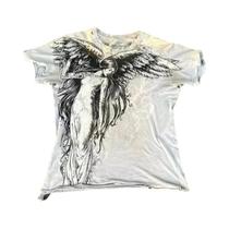 Camiseta Unissex Oversized Estilo Gótico Com Estampa Y2K, Gola Redonda, Algodão, Moda Urbana