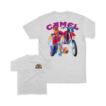 Camiseta Unissex Oversized Retrô De Algodão Com Estampa De Carro E Cigarros Camel Vintage, Manga