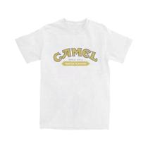 Camiseta Unissex Oversized Retrô De Algodão Com Estampa De Carro E Cigarros Camel Vintage, Manga