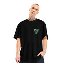 Camiseta Unissex Oversized Smile Treino Maromba Academia Streetwear