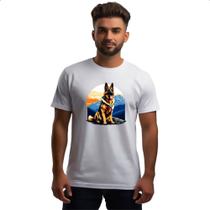 Camiseta Unissex Pastor alemao montanhas